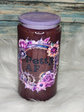 16 oz Glass Cup - Petty AF, Show-Globe, Comes with Straw.