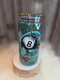 20 oz Snow Globe Tumbler | Casino Playing Cards, 8 Ball, Cherries, Cowgirl Design