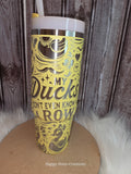 Stanley Tumbler - 30oz, Yellow, Laser Engraved, Ducks in a Row