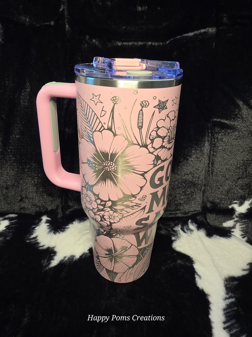 Stainless Steel Stanley Dupe - 40 oz, Laser Engraved, morning Blush, Good Moms Say Bad Words