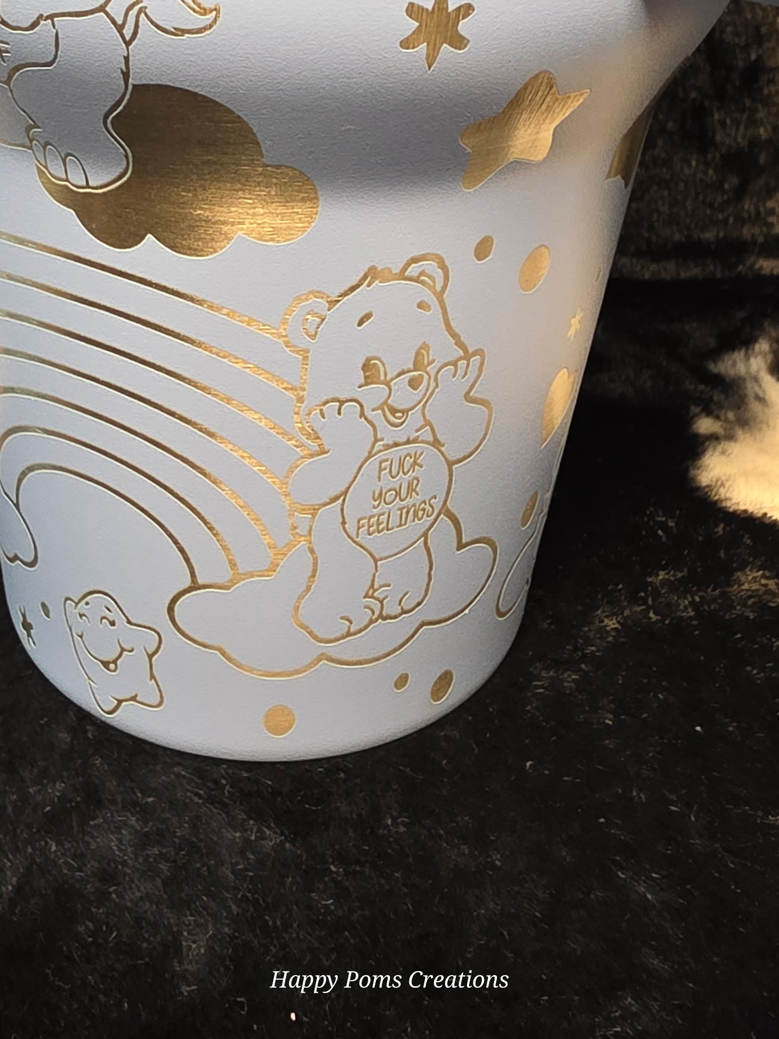Stainless Steel Stanley Dupe - 40 oz, Laser Engraved, Steel Blue, Swear Bears