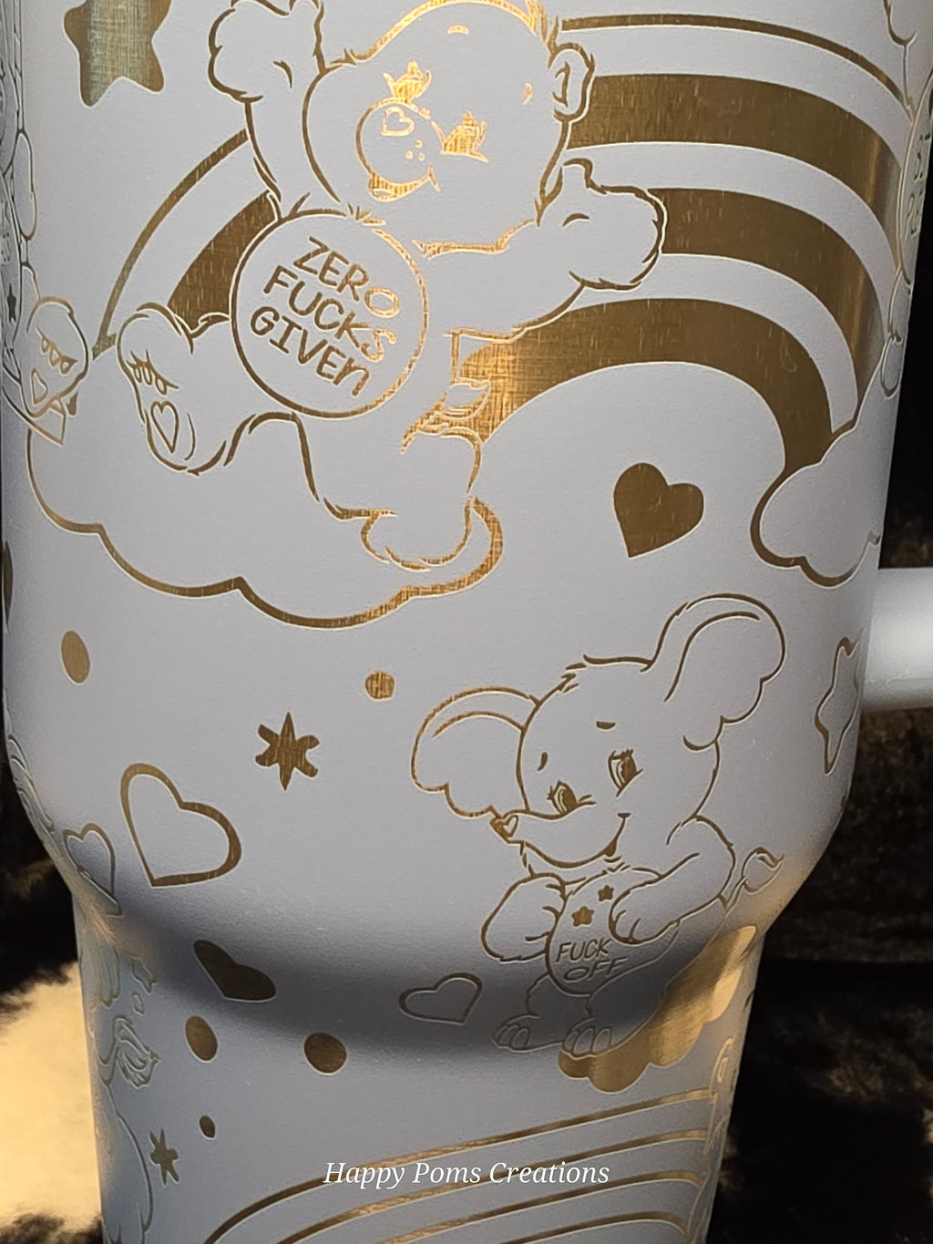 Stainless Steel Stanley Dupe - 40 oz, Laser Engraved, Steel Blue, Swear Bears