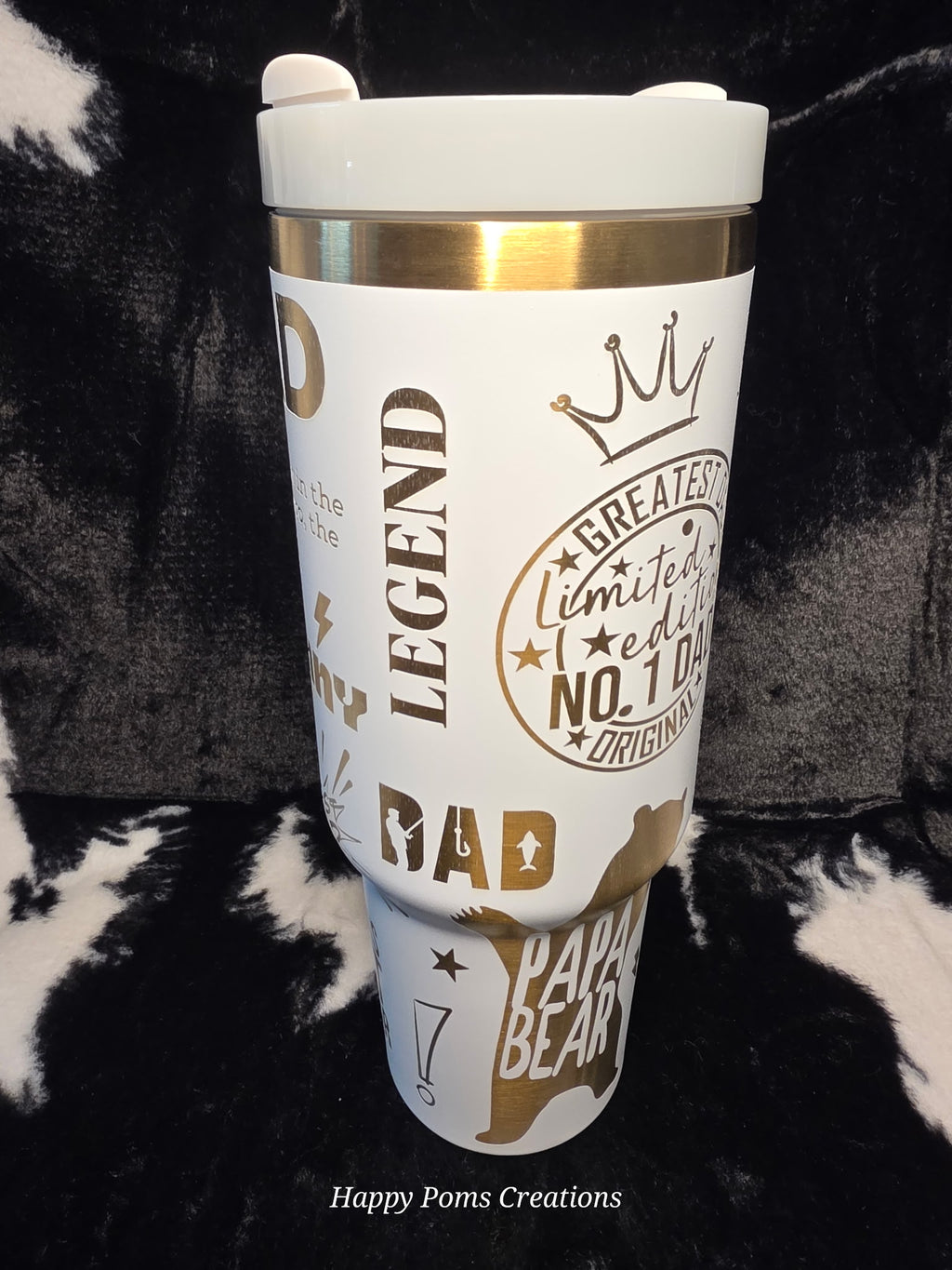 Personalized Dad Tumbler 40oz | Father’s Day Gift for Dad | Custom Papa Bear Travel Mug | Funny Dad Cup | Gift for Grandpa Husband