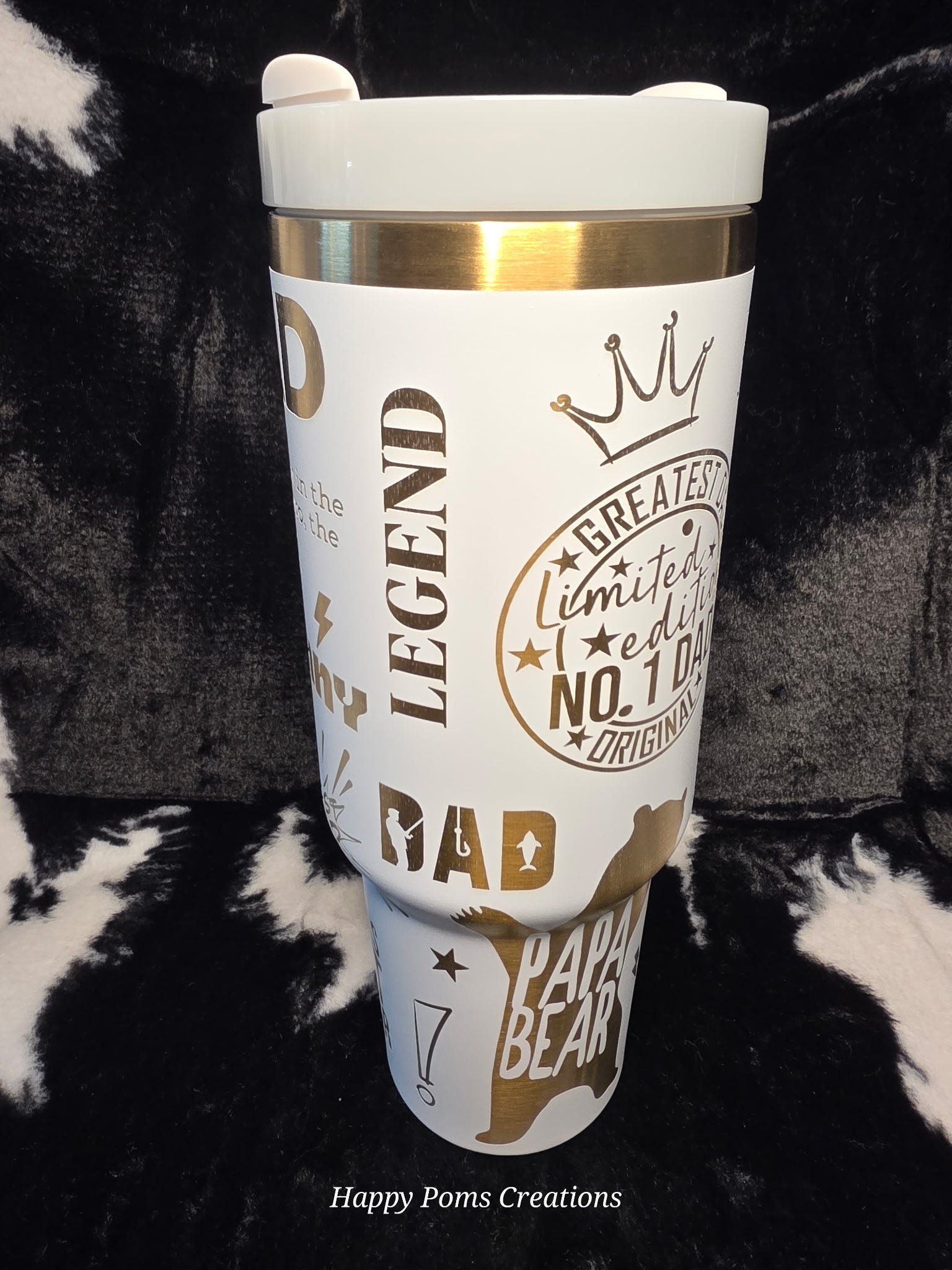 Personalized Dad Tumbler 40oz | Father’s Day Gift for Dad | Custom Papa Bear Travel Mug | Funny Dad Cup | Gift for Grandpa Husband