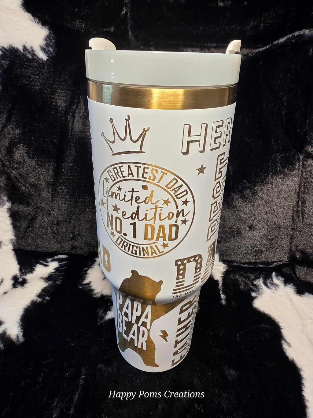 Personalized Dad Tumbler 40oz | Father’s Day Gift for Dad | Custom Papa Bear Travel Mug | Funny Dad Cup | Gift for Grandpa Husband