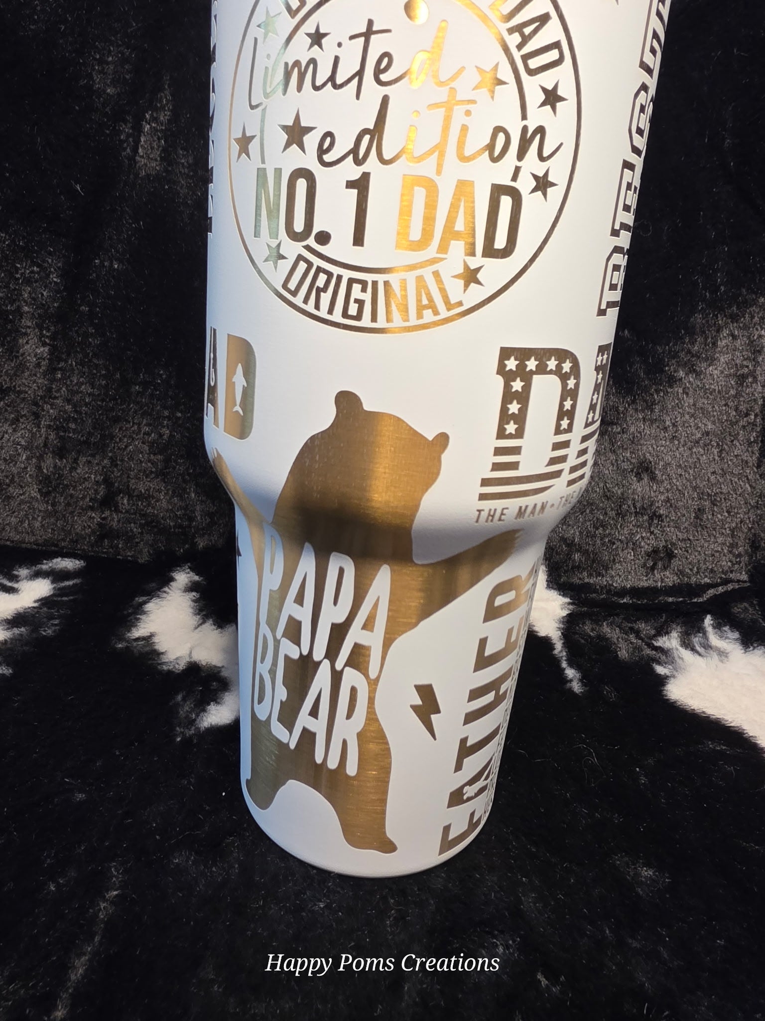 Personalized Dad Tumbler 40oz | Father’s Day Gift for Dad | Custom Papa Bear Travel Mug | Funny Dad Cup | Gift for Grandpa Husband