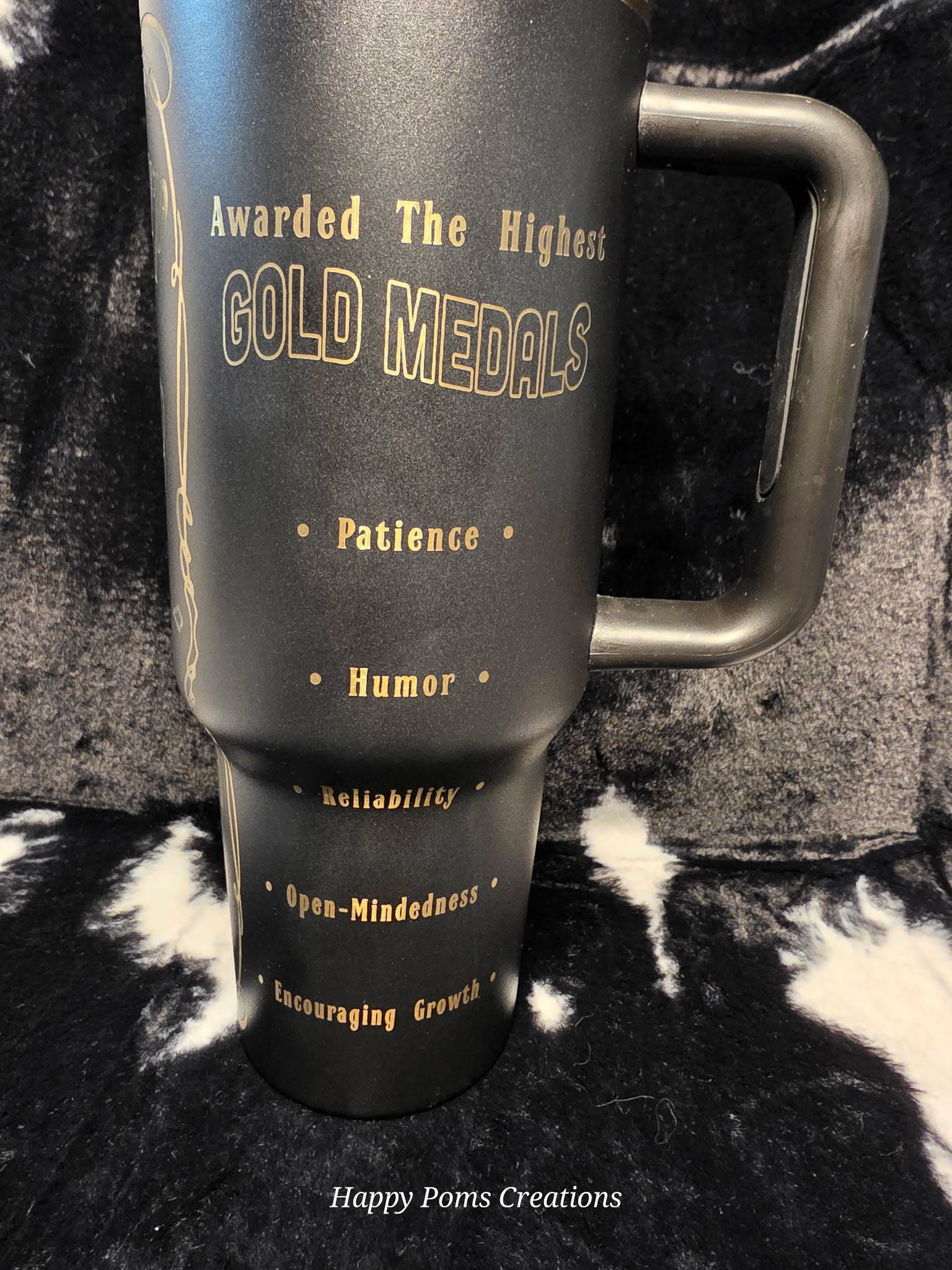 Dad’s Big Slurp Premium Dad Tumbler | Engraved Black & Gold Dad Cup | Father’s Day Gift for Dad | Funny Dad Travel Mug with Handle