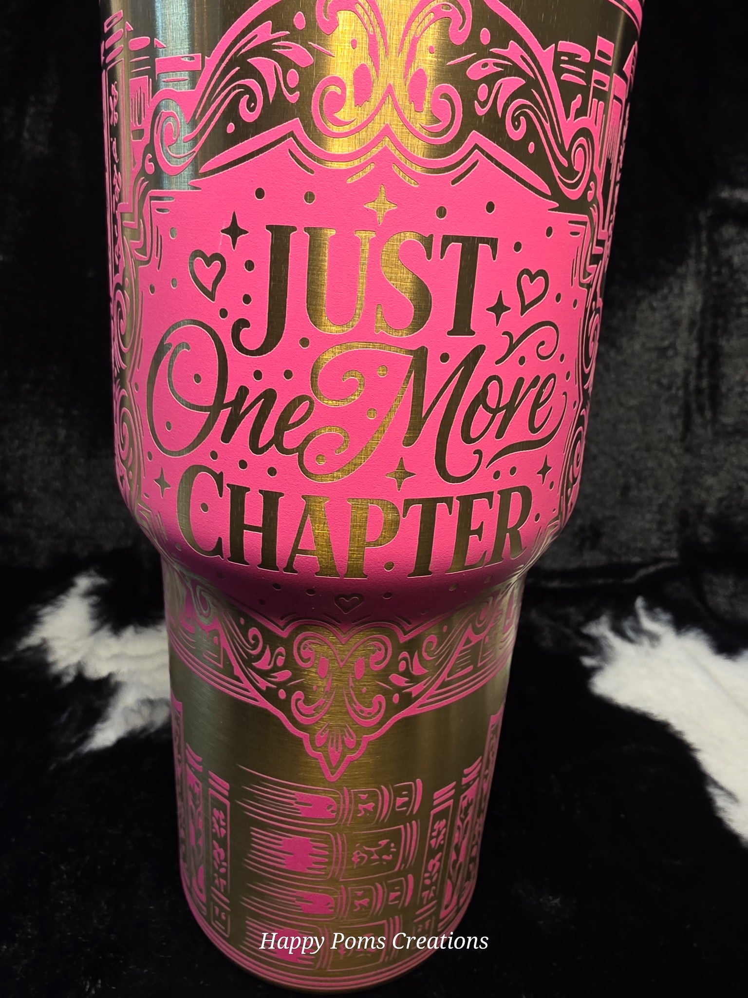 Just One More Chapter Tumbler 40oz | Book Lover Travel Mug with Handle | Pink Reader Gift Cup | Booktok Inspired Stainless Steel Mug