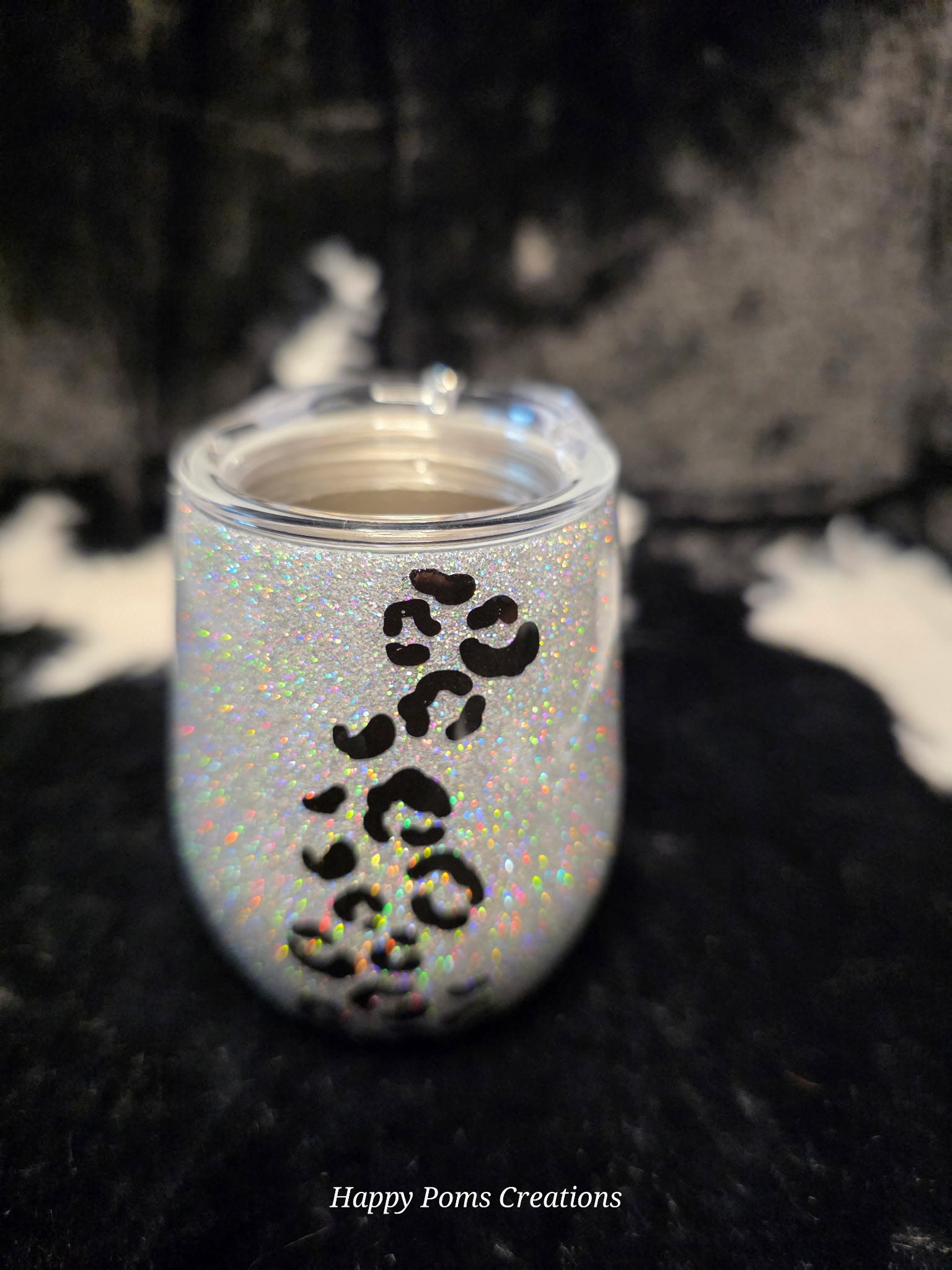 Silver Glitter Leopard Print Shot Glass Keychain – Mini Liquor Cup with Lid – Unique Gift for Her, Party Favor, Travel Shot Glass
