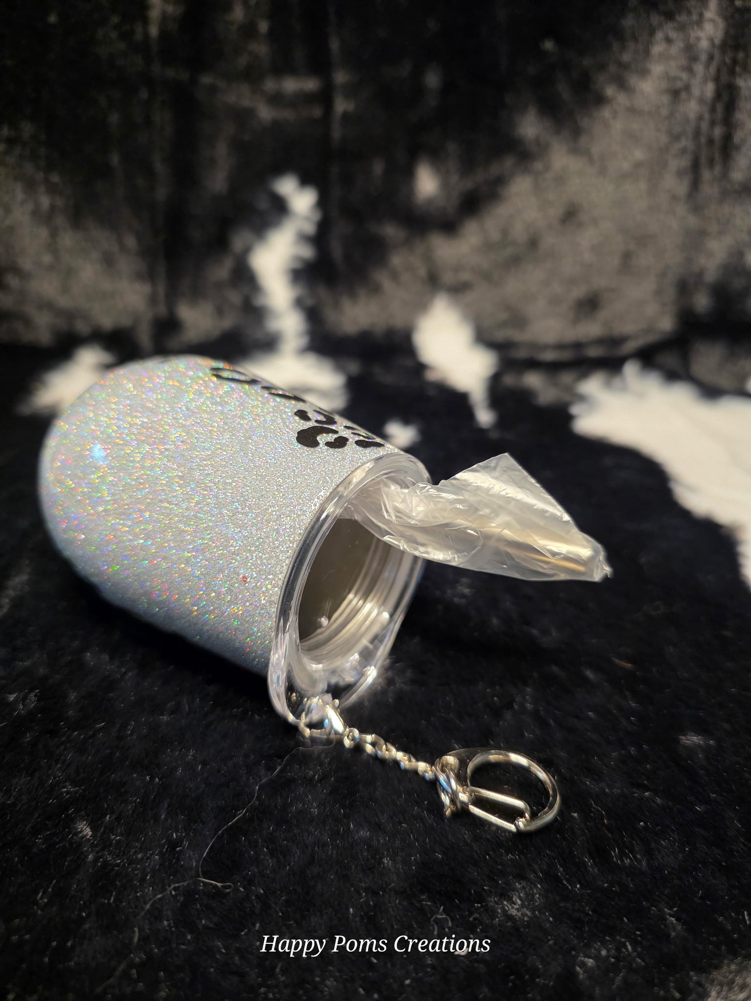 Silver Glitter Leopard Print Shot Glass Keychain – Mini Liquor Cup with Lid – Unique Gift for Her, Party Favor, Travel Shot Glass