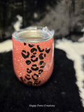 Pink Glitter Leopard Print Shot Glass Keychain, Sparkly Animal Print Mini Tumbler, Portable Party Shot Cup, Gift for Her, Bachelorette Favor