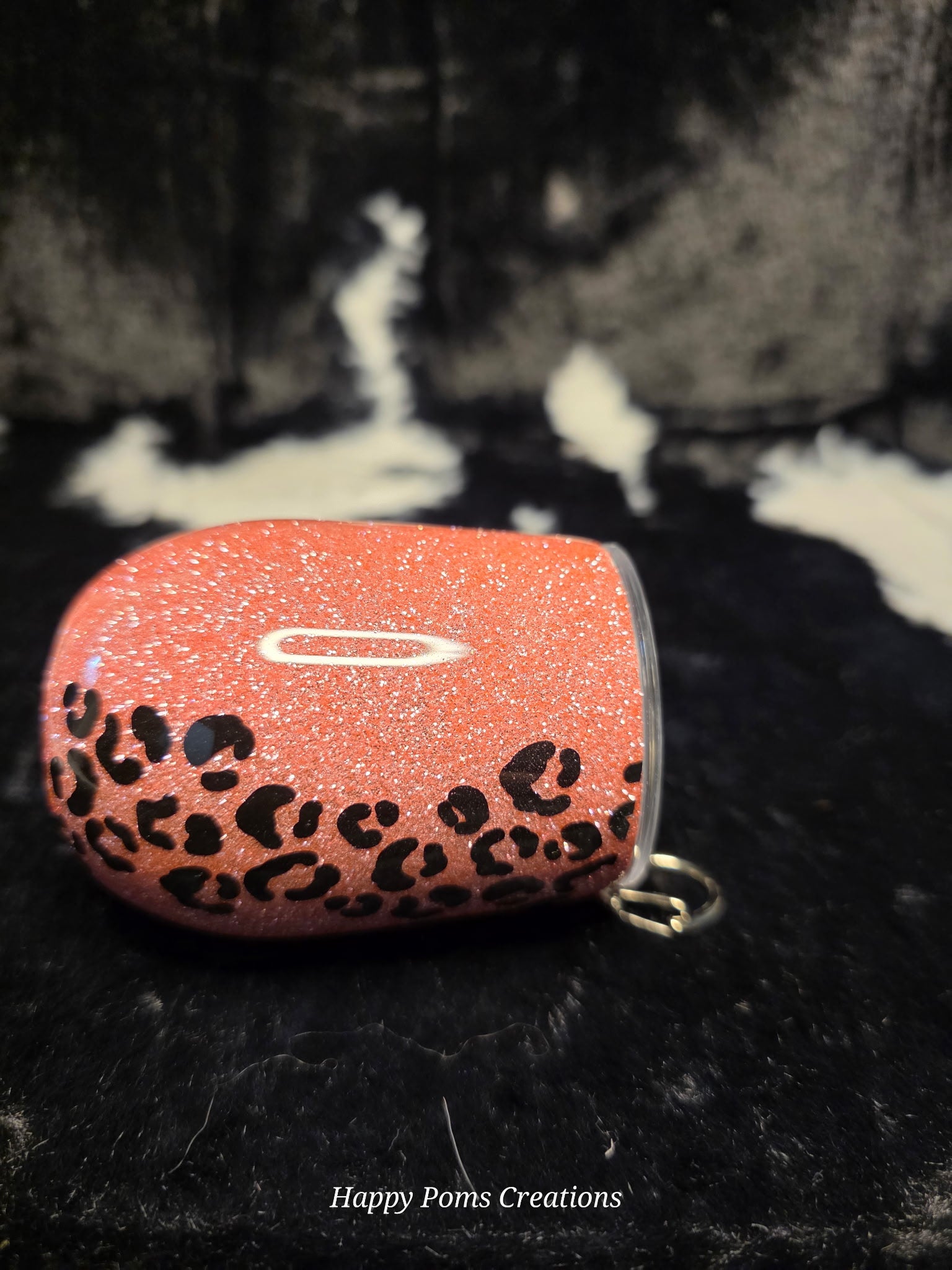 Pink Glitter Leopard Print Shot Glass Keychain, Sparkly Animal Print Mini Tumbler, Portable Party Shot Cup, Gift for Her, Bachelorette Favor