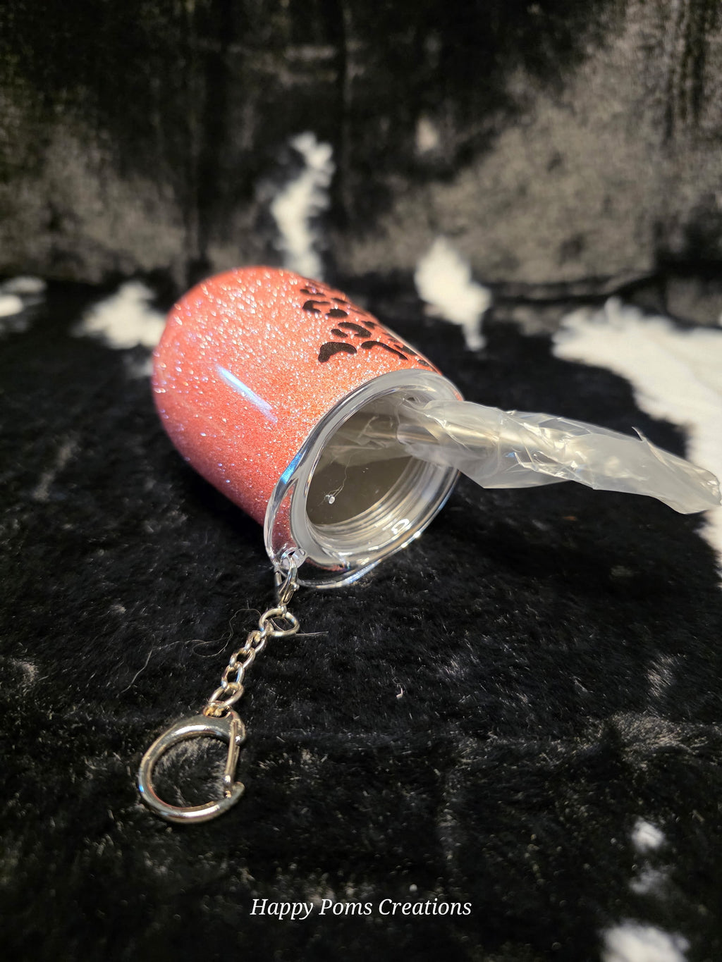 Pink Glitter Leopard Print Shot Glass Keychain, Sparkly Animal Print Mini Tumbler, Portable Party Shot Cup, Gift for Her, Bachelorette Favor