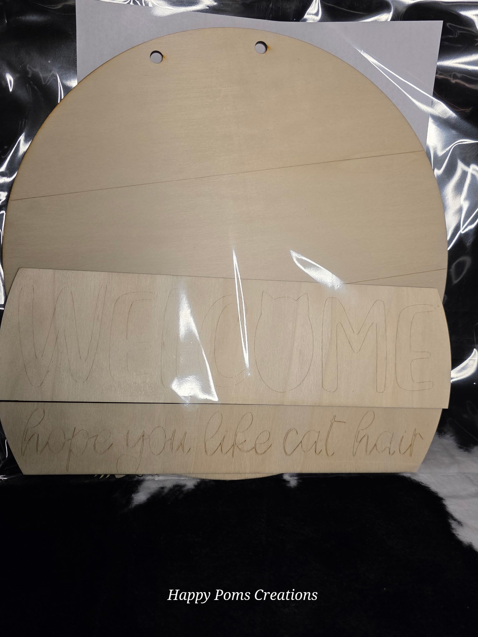 DIY Wooden Welcome Door Hanger Kit | Paint Your Own Door Sign | Craft Blank with “Welcome” Cutout | Front Door Decor Kit