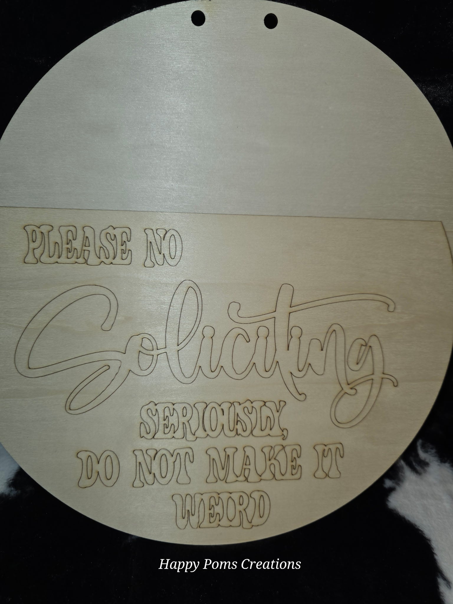 Please No Soliciting Sign | Funny Front Door Sign | Rustic Wooden Door Hanger | No Salespeople Door Decor | Housewarming Gift