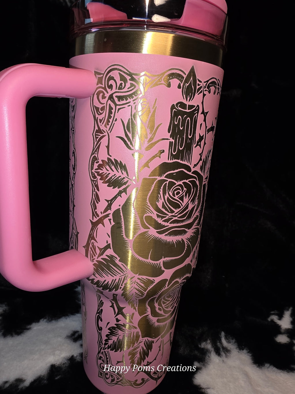 Weird Girls Club Dark Society 40oz Tumbler | Gothic Pink Mug | Raven Skull Rose | Alternative Aesthetic Gift for Women | Spooky Drinkware