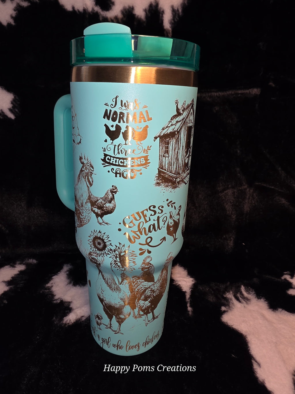 Chicken Lover 40oz Tumbler with Handle, Farmhouse Chicken Cup, Crazy Chicken Lady Gift, Backyard Chicken Mom Travel Mug