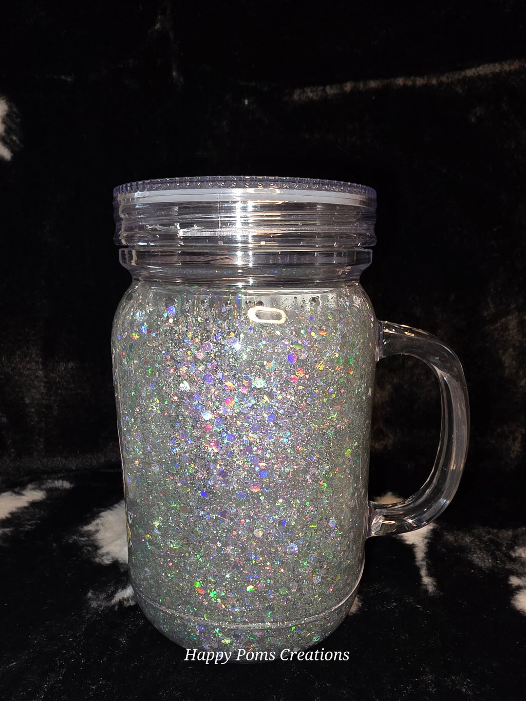 Salty Soul Glitter Mason Jar Tumbler | Beach Lover Cup | Coastal Seashell Glitter Mug | Ocean Inspired Travel Cup | Summer Gift for Her