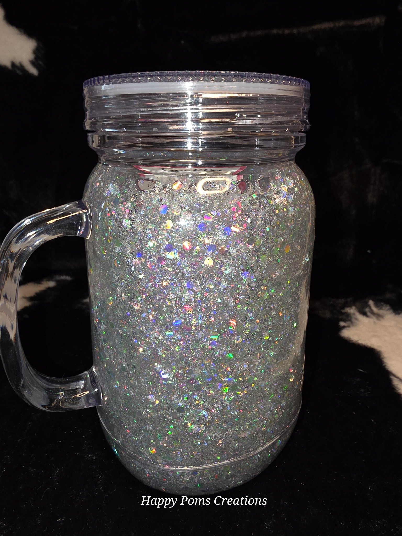 Salty Soul Glitter Mason Jar Tumbler | Beach Lover Cup | Coastal Seashell Glitter Mug | Ocean Inspired Travel Cup | Summer Gift for Her