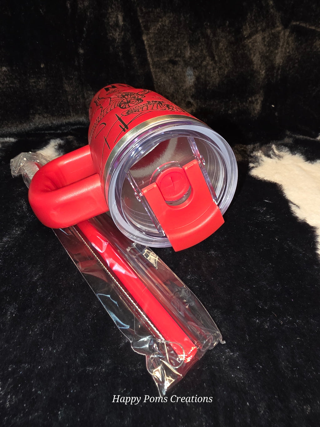 Spider Hero Inspired 14oz Engraved Tumbler with Handle | Red Laser Engraved Travel Mug | Comic Style Stainless Steel Cup | Gift for Superhero Fans