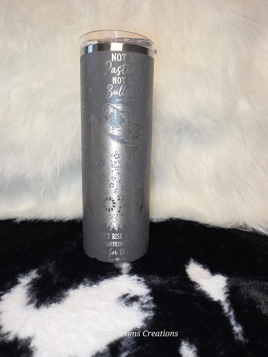 441 -- Funny Western Cowgirl 20 oz Tumbler | Laser Engraved Country Coffee Cup | Sarcastic Cowgirl Gift | Rodeo Ranch Wife Travel Cup