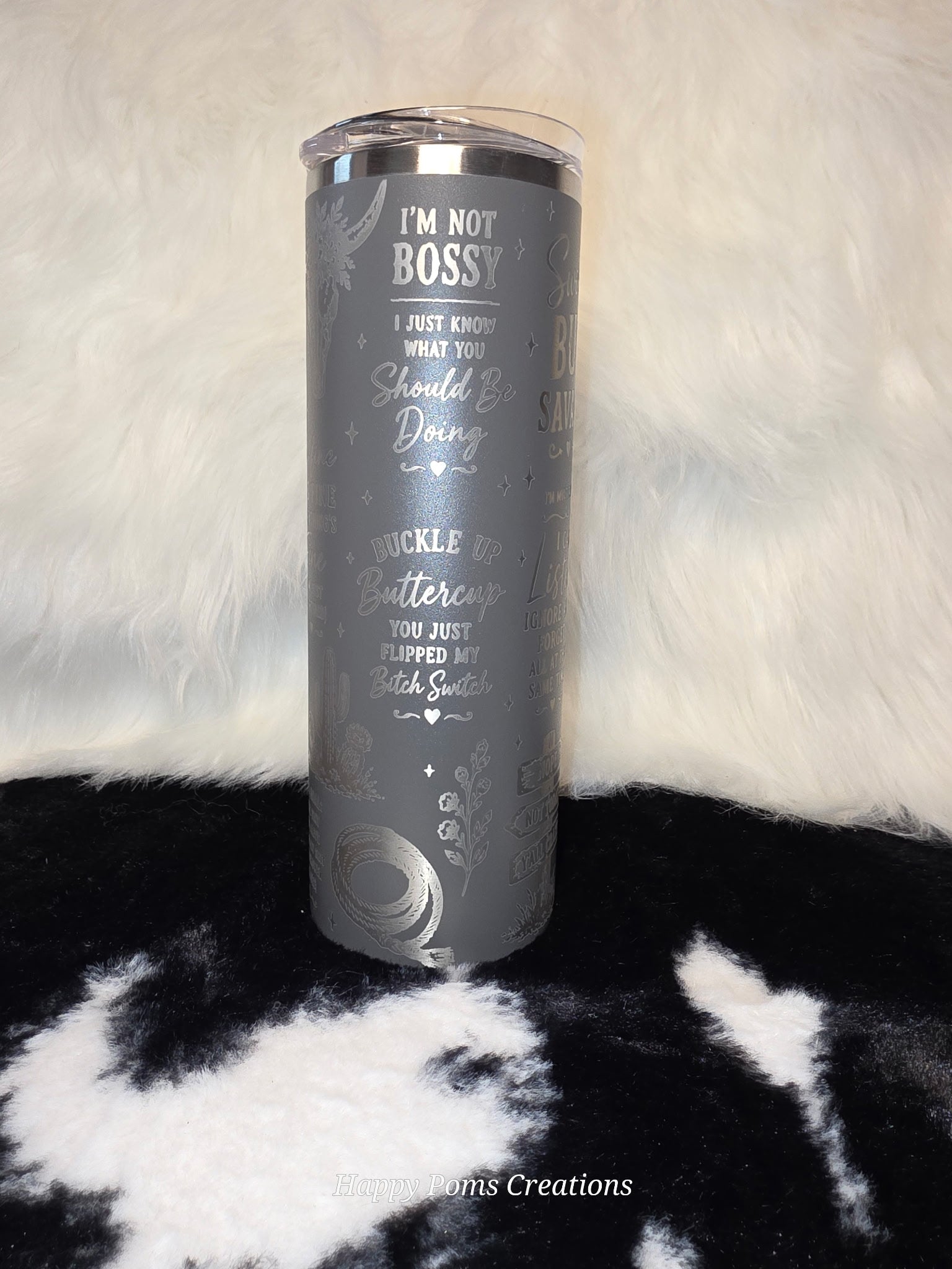 441 -- Funny Western Cowgirl 20 oz Tumbler | Laser Engraved Country Coffee Cup | Sarcastic Cowgirl Gift | Rodeo Ranch Wife Travel Cup