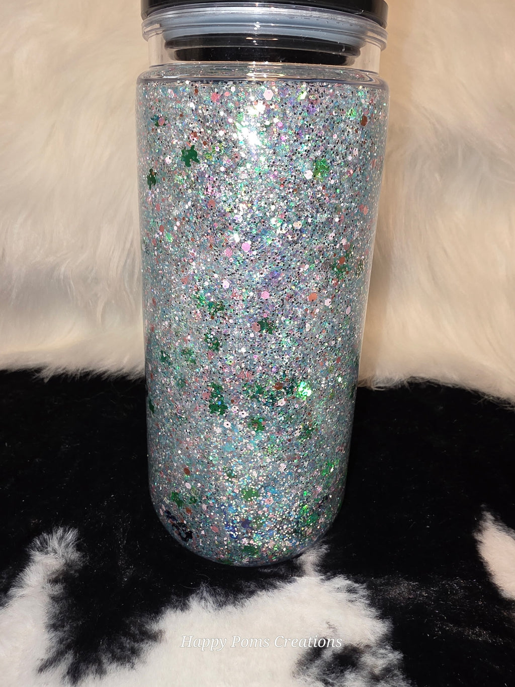 Sea Turtle Glitter Snow Globe Tumbler 16 oz | Tropical Floral Libbey Glass Can Cup | Ocean Beach Iced Coffee Cup | Gift for Her