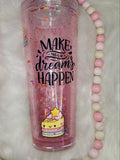 Acrylic Tumbler - 24oz, Snow Globe - Drip, Unicorn Sprinkles-Make Dreams happen