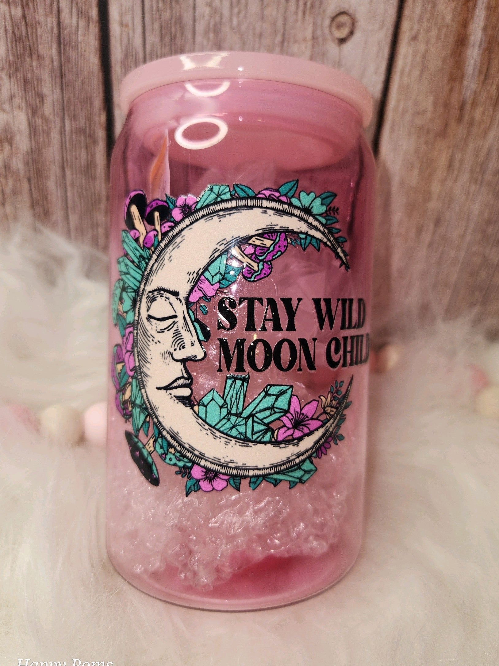 Acrylic Cup - 16oz, Pink, Show Globe, Stay Wild Moon Child