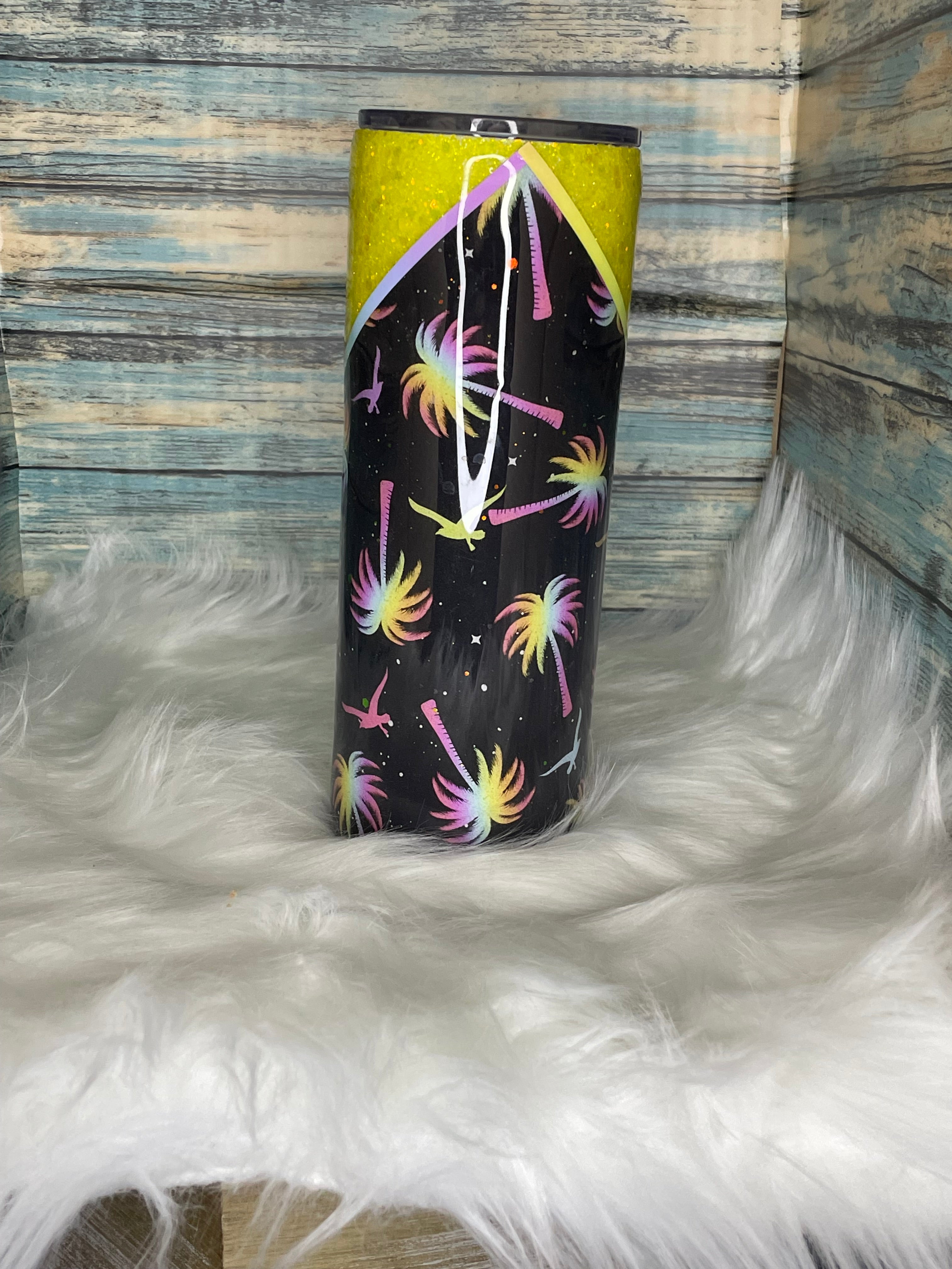 Stainless Steel Tumbler - 24 oz, Beachy Vibes