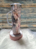 Stainless Steel/Acrylic handled Tumbler - 20 oz, Snow-Globe, Musical w/Straw
