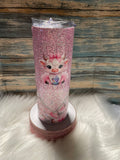 Stainless Steel Tumbler - 20 oz, Highland Cow BOBA, w/Straw