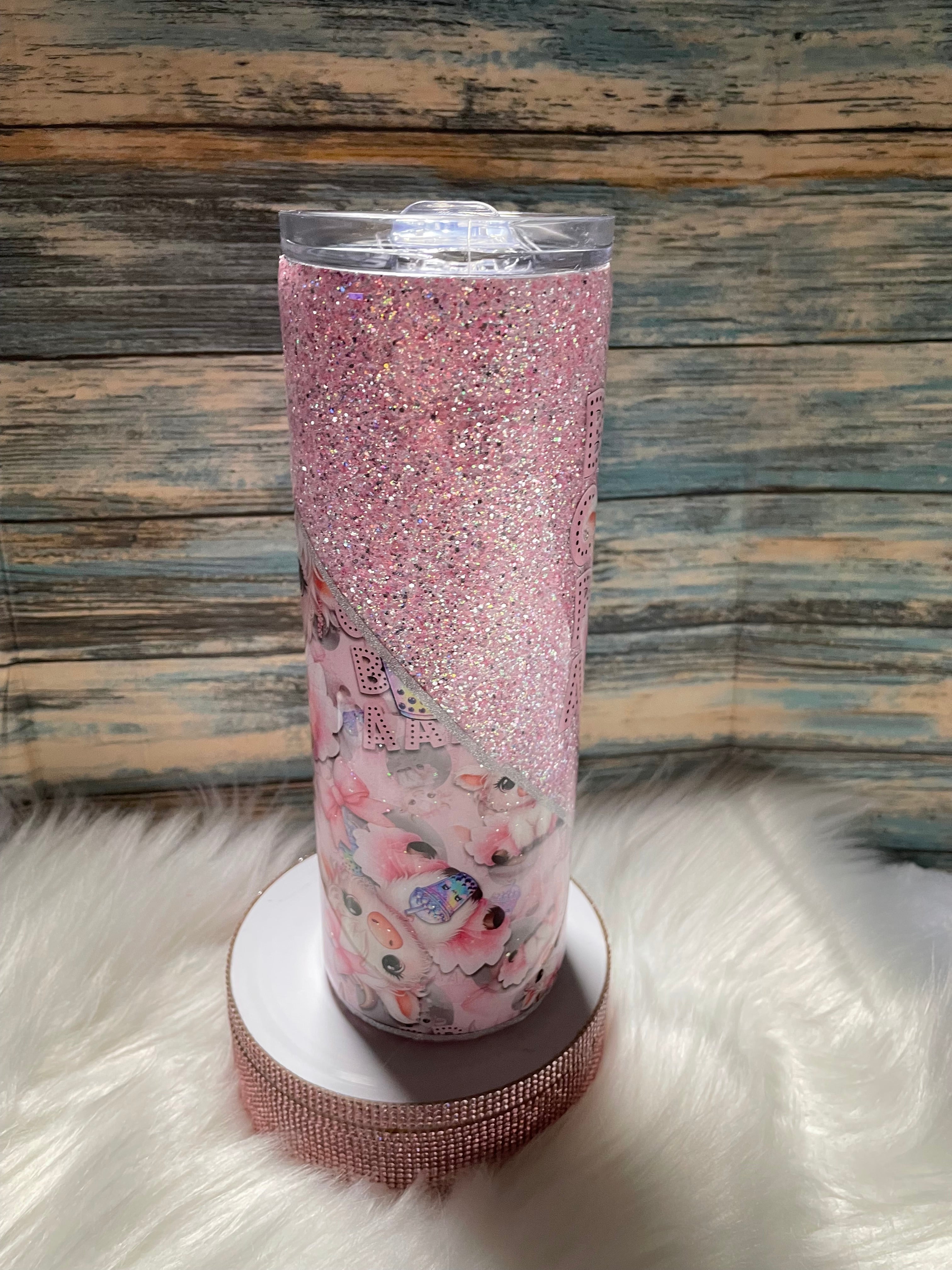 Stainless Steel Tumbler - 20 oz, Highland Cow BOBA, w/Straw