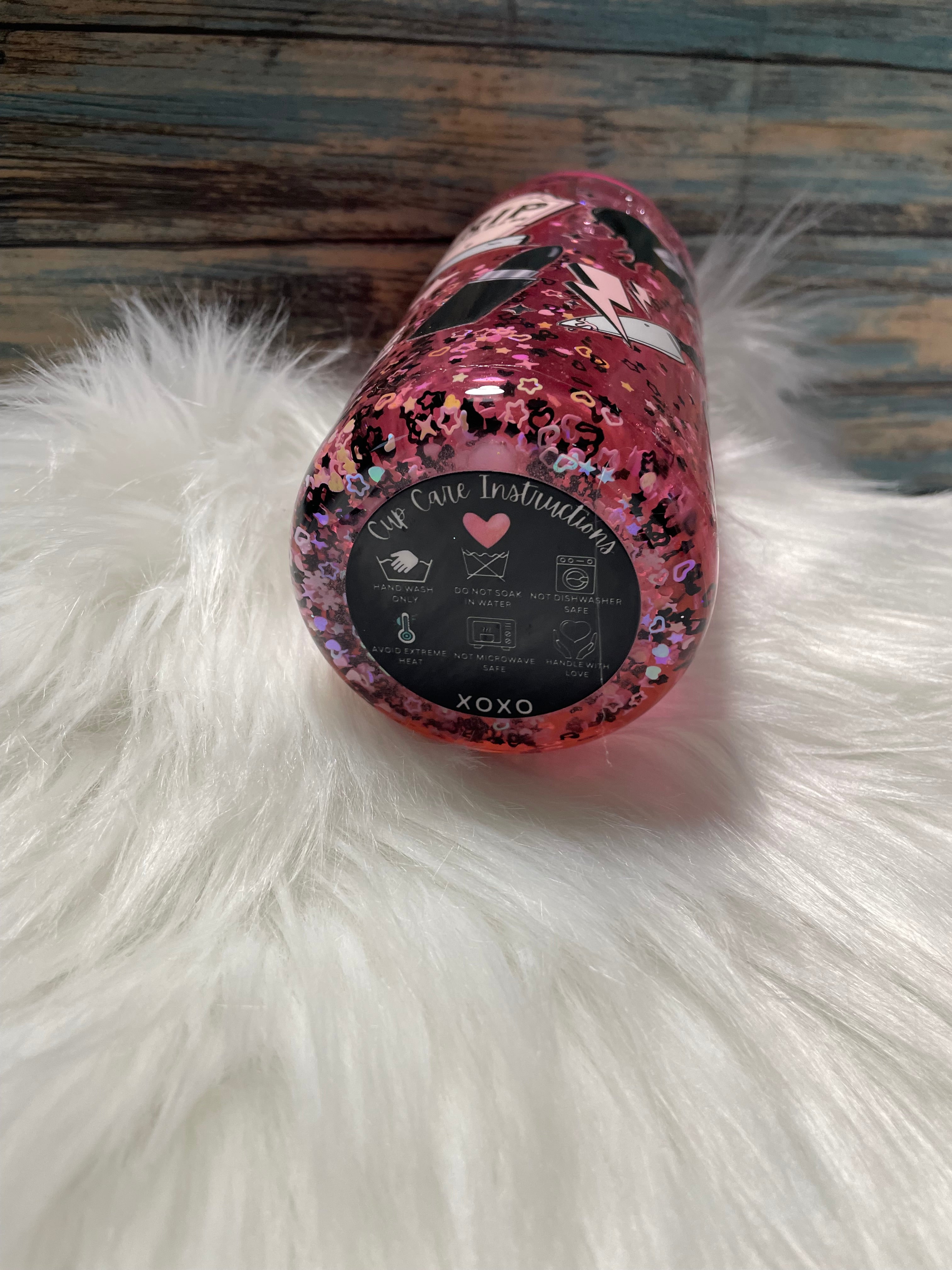 Glass Cup - 16 oz, Snow-Globe, RIP to the old me LOVE is a Battlefield