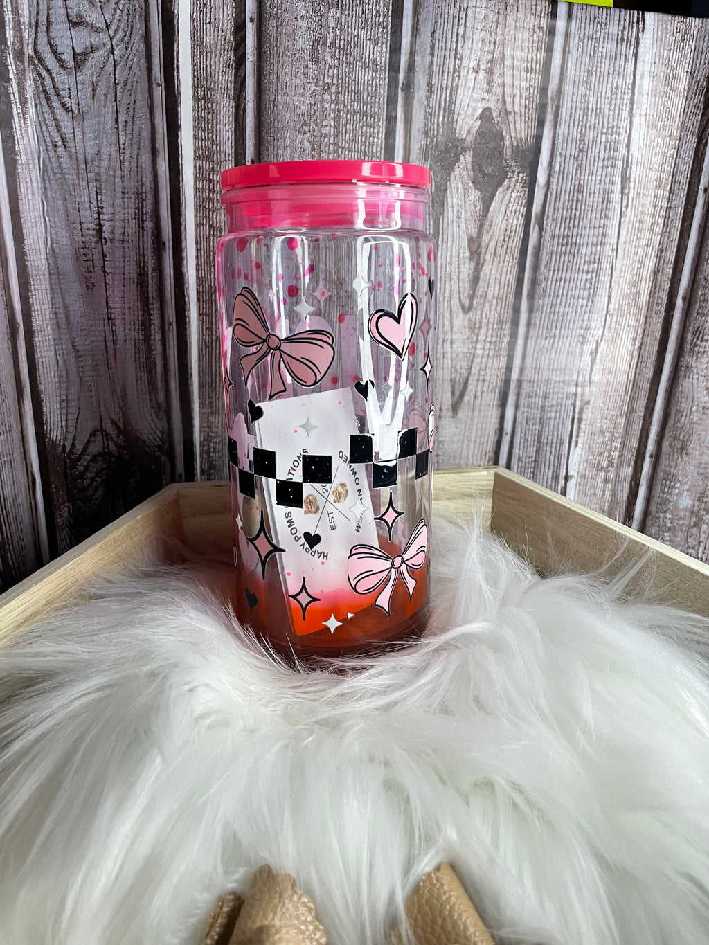 Acrylic Snow Globe Tumbler - 16 oz, Red Drip, F- That