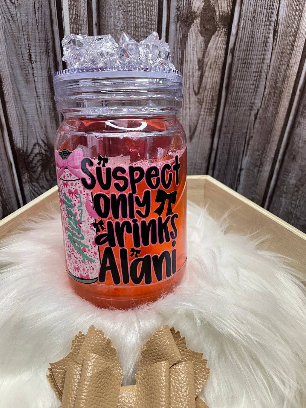 Acrylic Mason Jar - 15 oz, Snow Globe, Energy Fizz