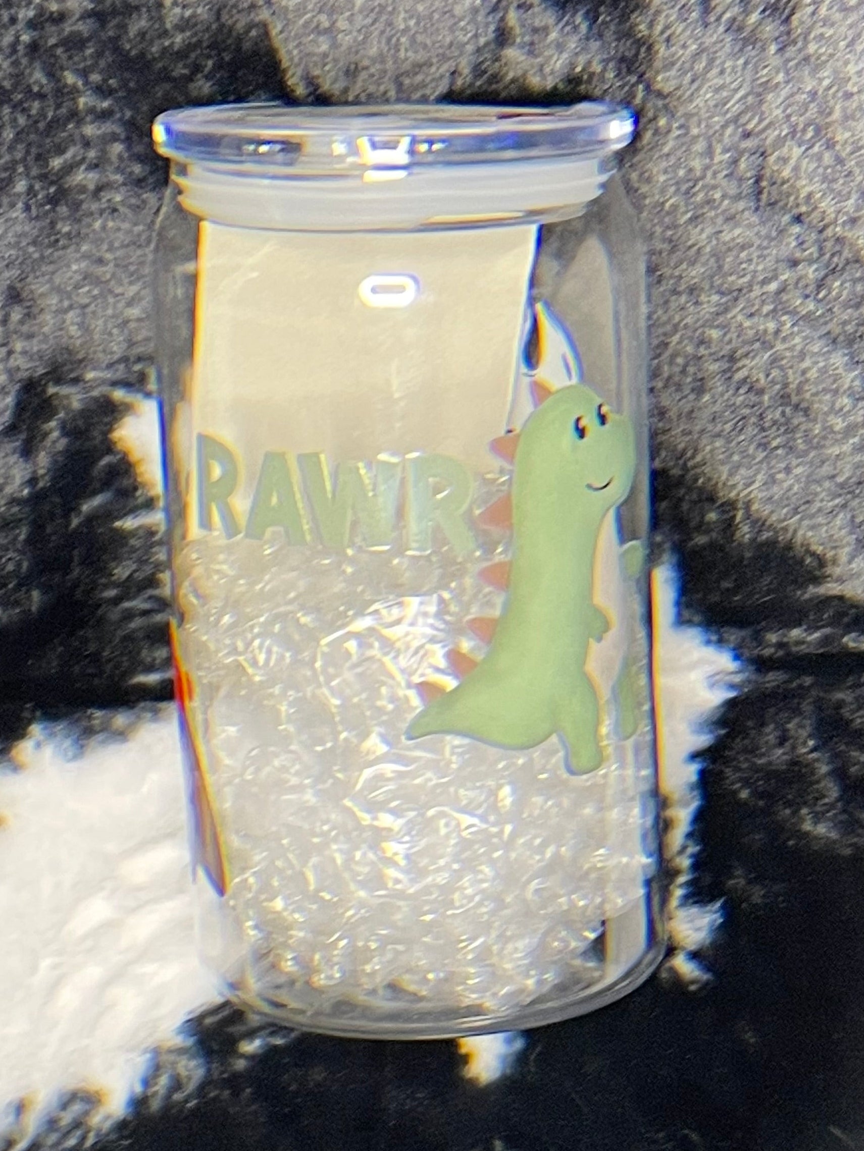 Acrylic Cup - Colored Dinosaurs, 10oz w/straw