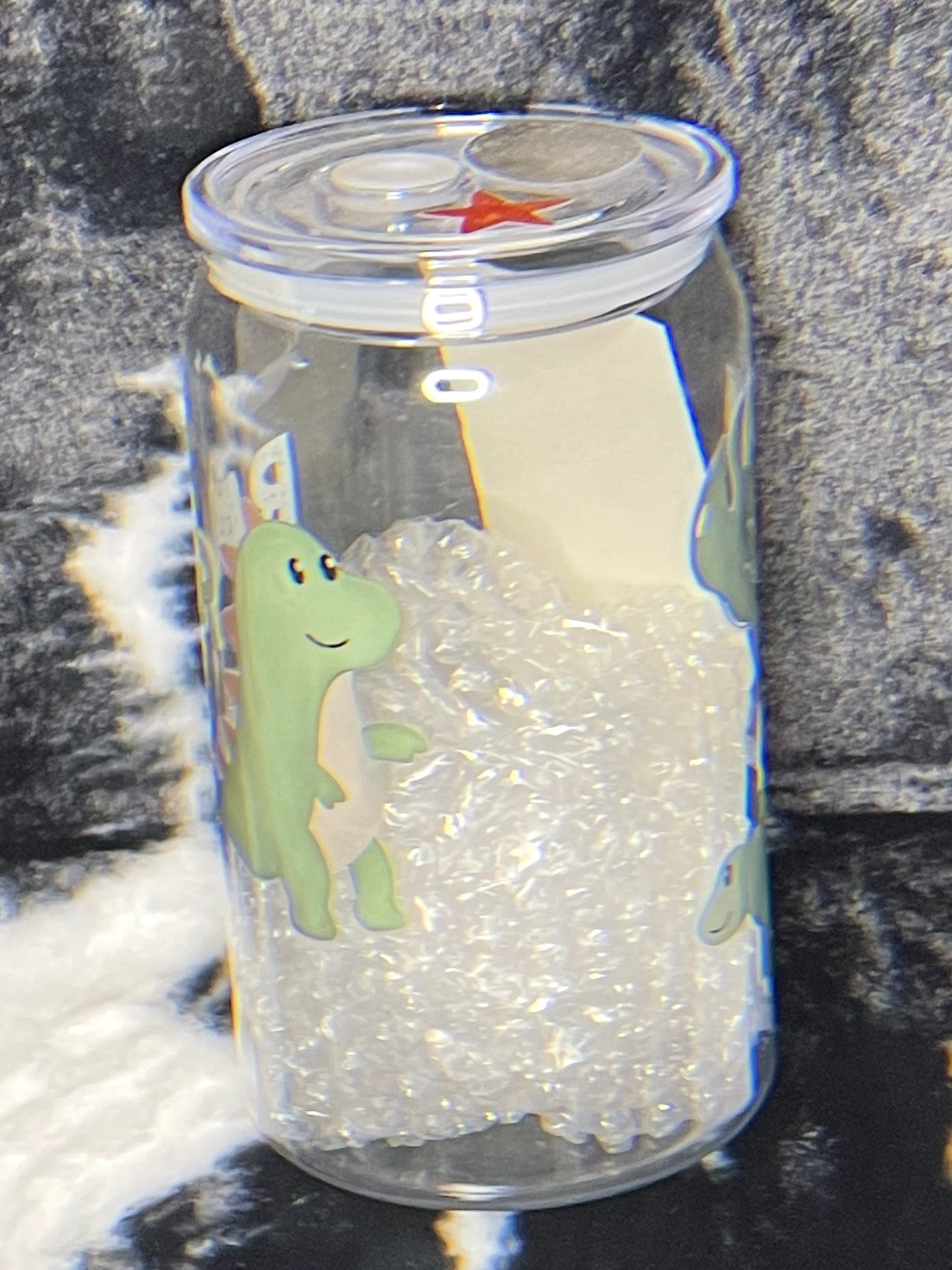 Acrylic Cup - Colored Dinosaurs, 10oz w/straw