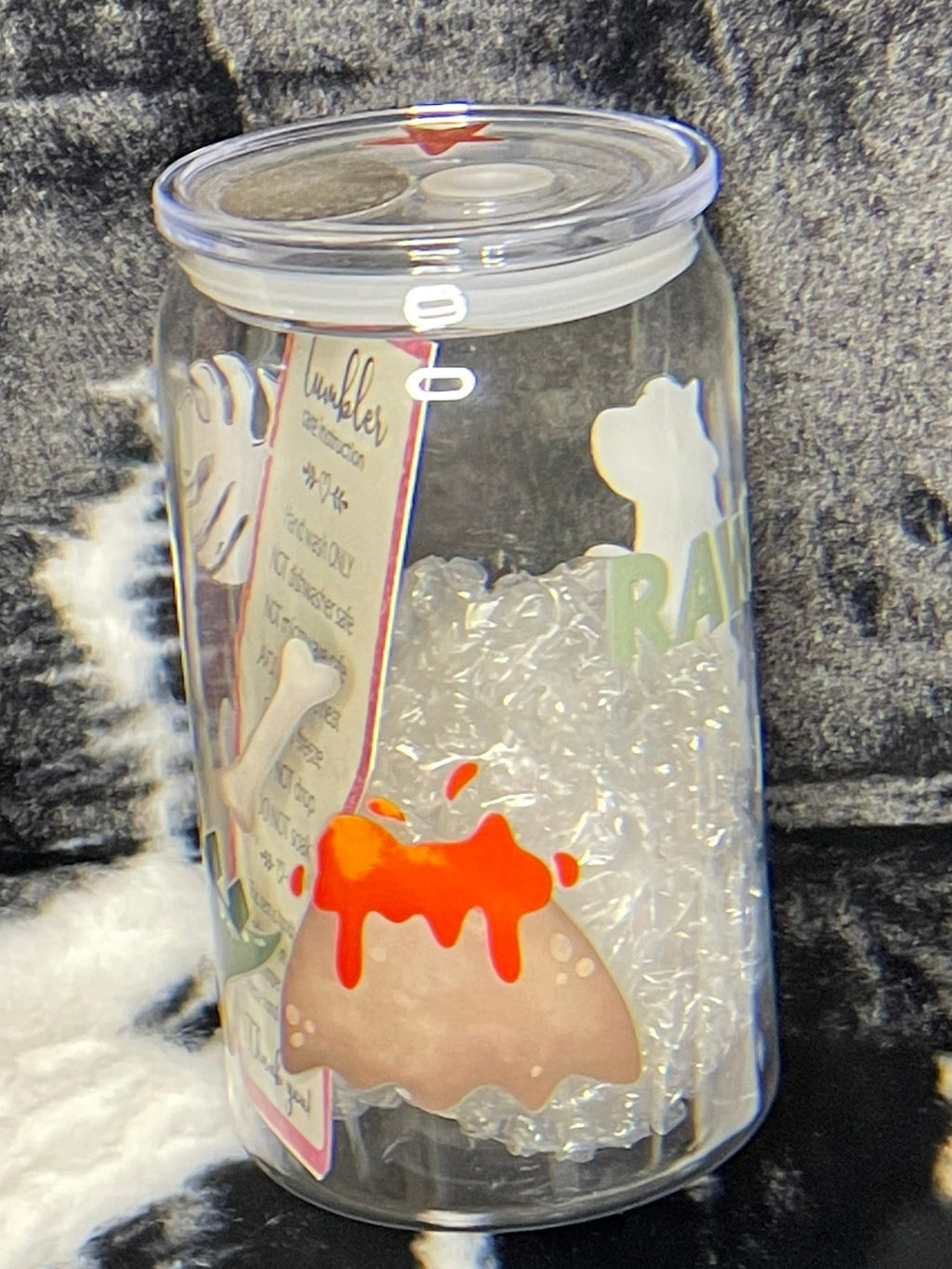 Acrylic Cup - Colored Dinosaurs, 10oz w/straw