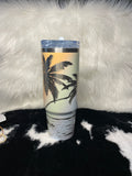 Engraved Tropical Palm Tree Stanley Quencher 30oz | Beach Sunset Tumbler | Custom Laser Engraved Travel Mug | Island Gift