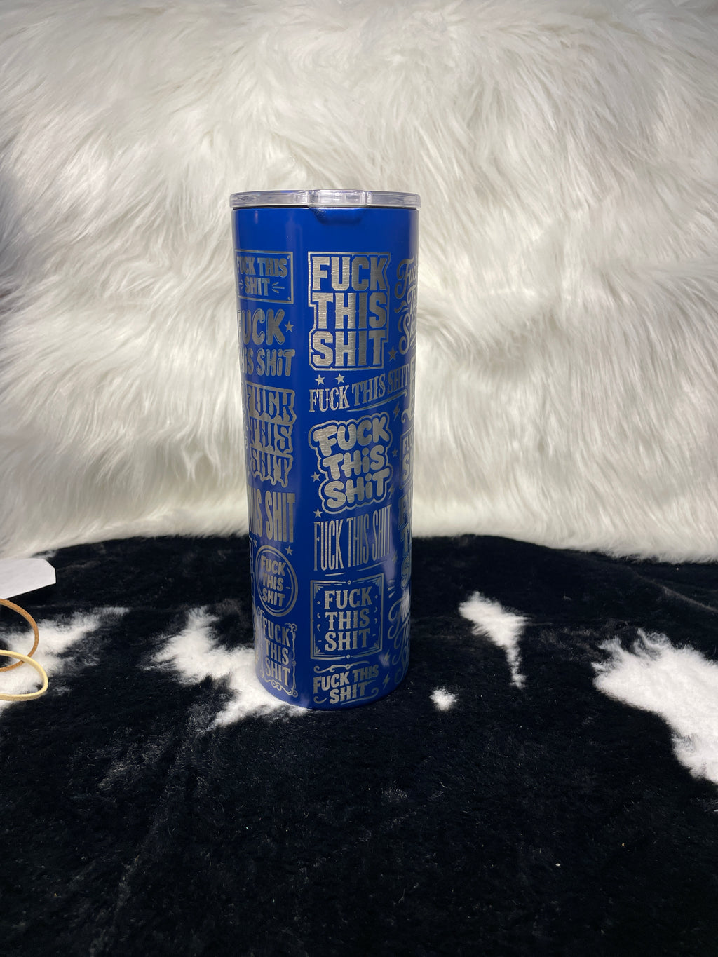 Funny Adult 20oz Blue Laser Engraved Tumbler | "Fck This Sht" Stainless Steel Travel Mug | Sarcastic Gift for Coworker, Friend
