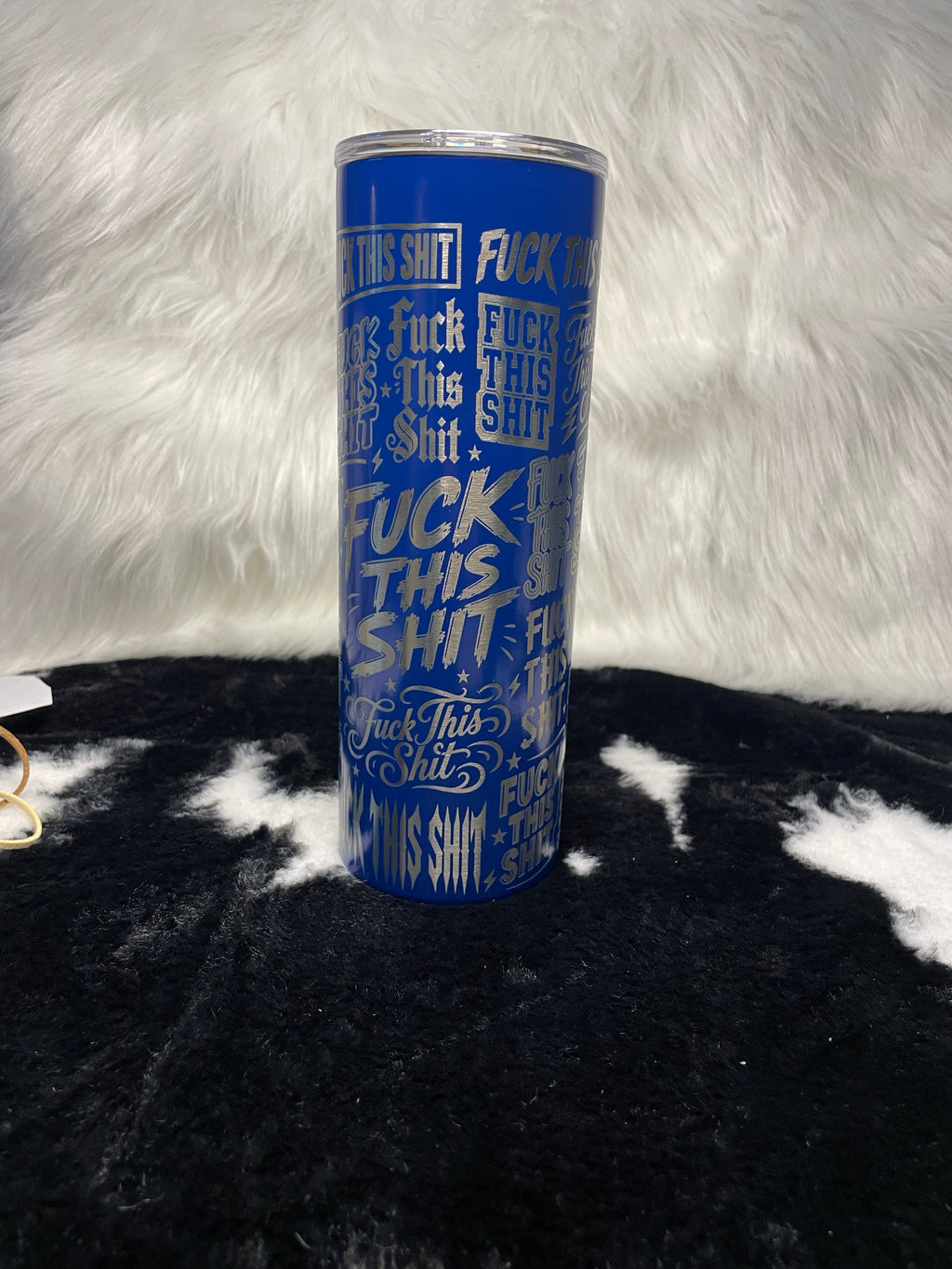 Funny Adult 20oz Blue Laser Engraved Tumbler | "Fck This Sht" Stainless Steel Travel Mug | Sarcastic Gift for Coworker, Friend