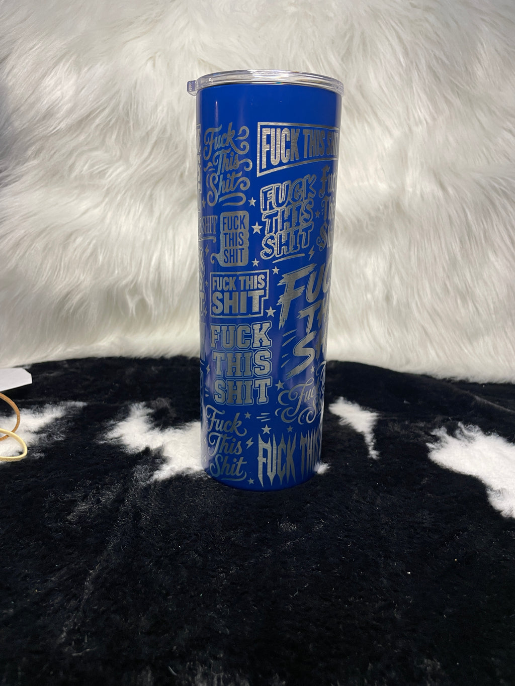 Funny Adult 20oz Blue Laser Engraved Tumbler | "Fck This Sht" Stainless Steel Travel Mug | Sarcastic Gift for Coworker, Friend