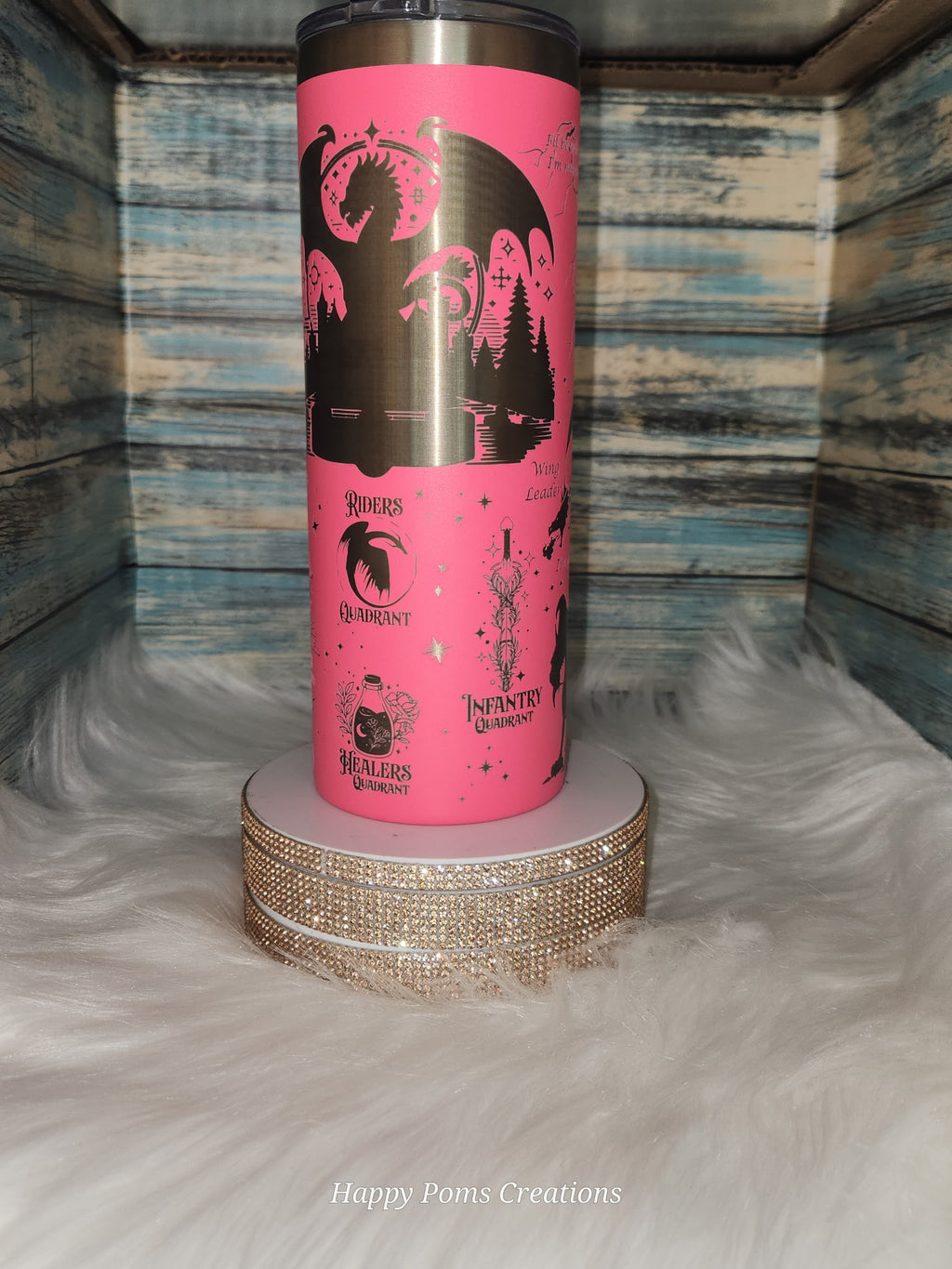 Stainless Steel Tumbler -- 24 oz, Laser Engraved, Dragon Fantasy Game