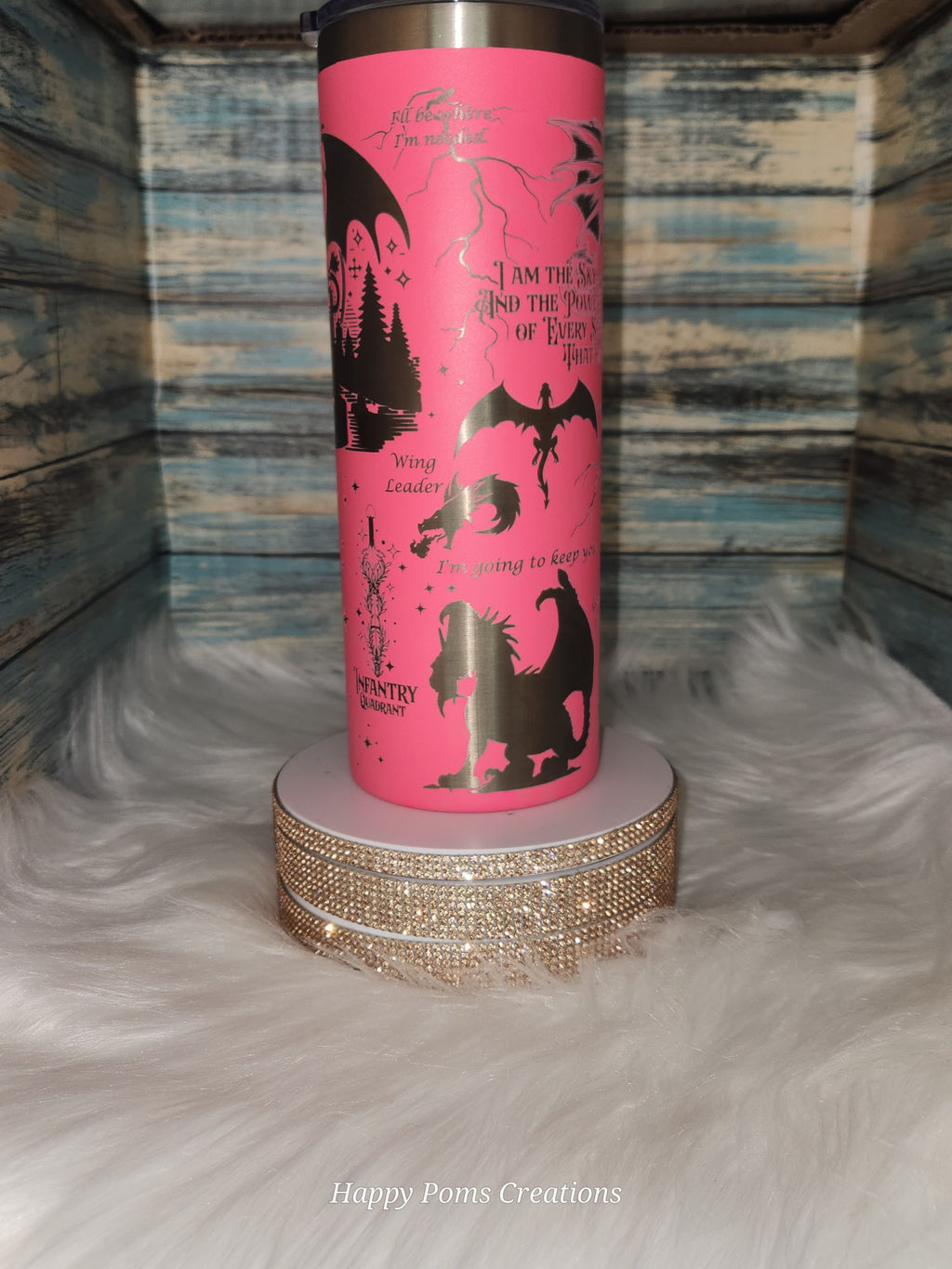 Stainless Steel Tumbler -- 24 oz, Laser Engraved, Dragon Fantasy Game