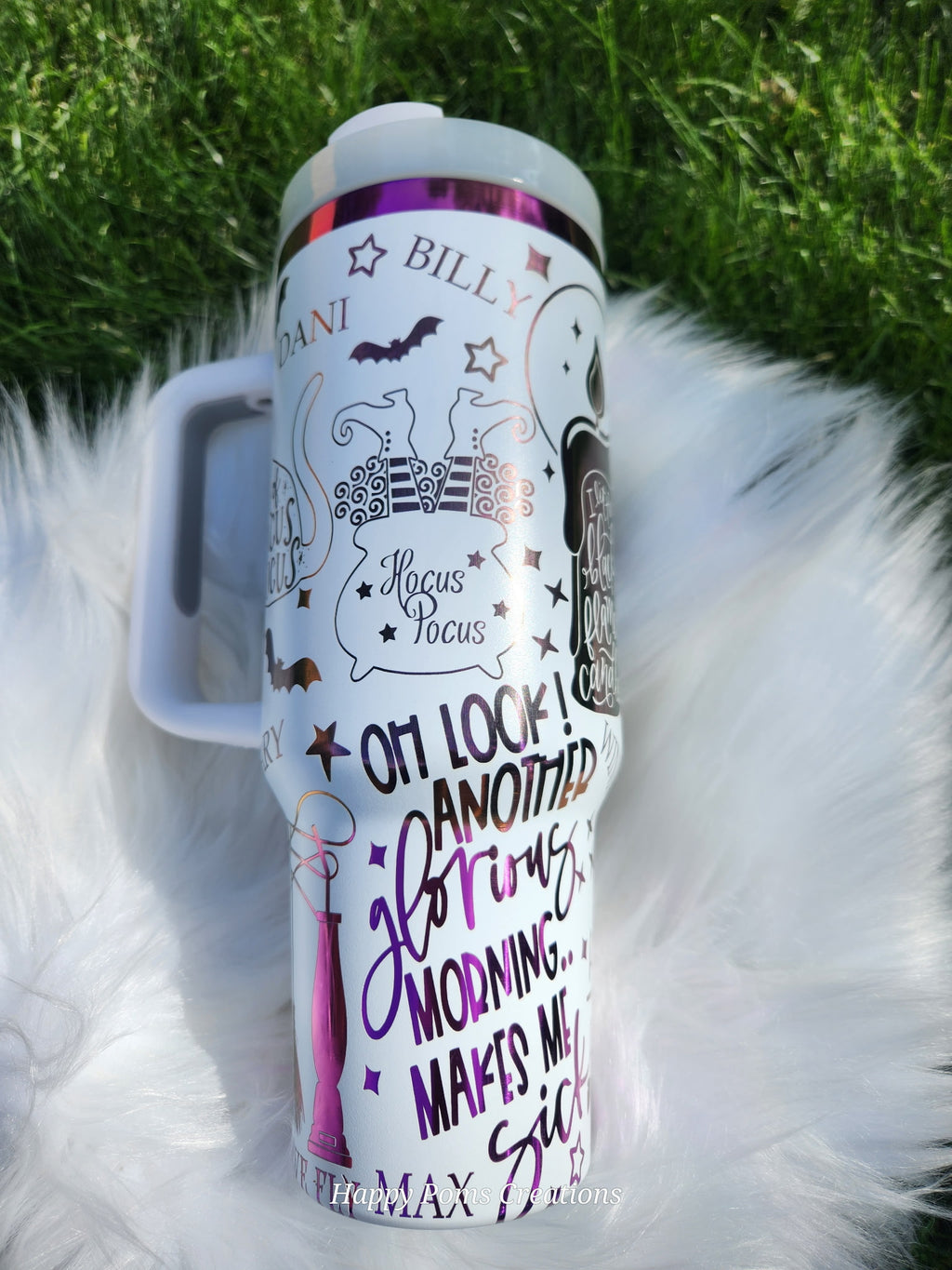 White Stainless Steel Stanley Dupe - 40 oz, Laser Engraved popular design, “I Smell Children”