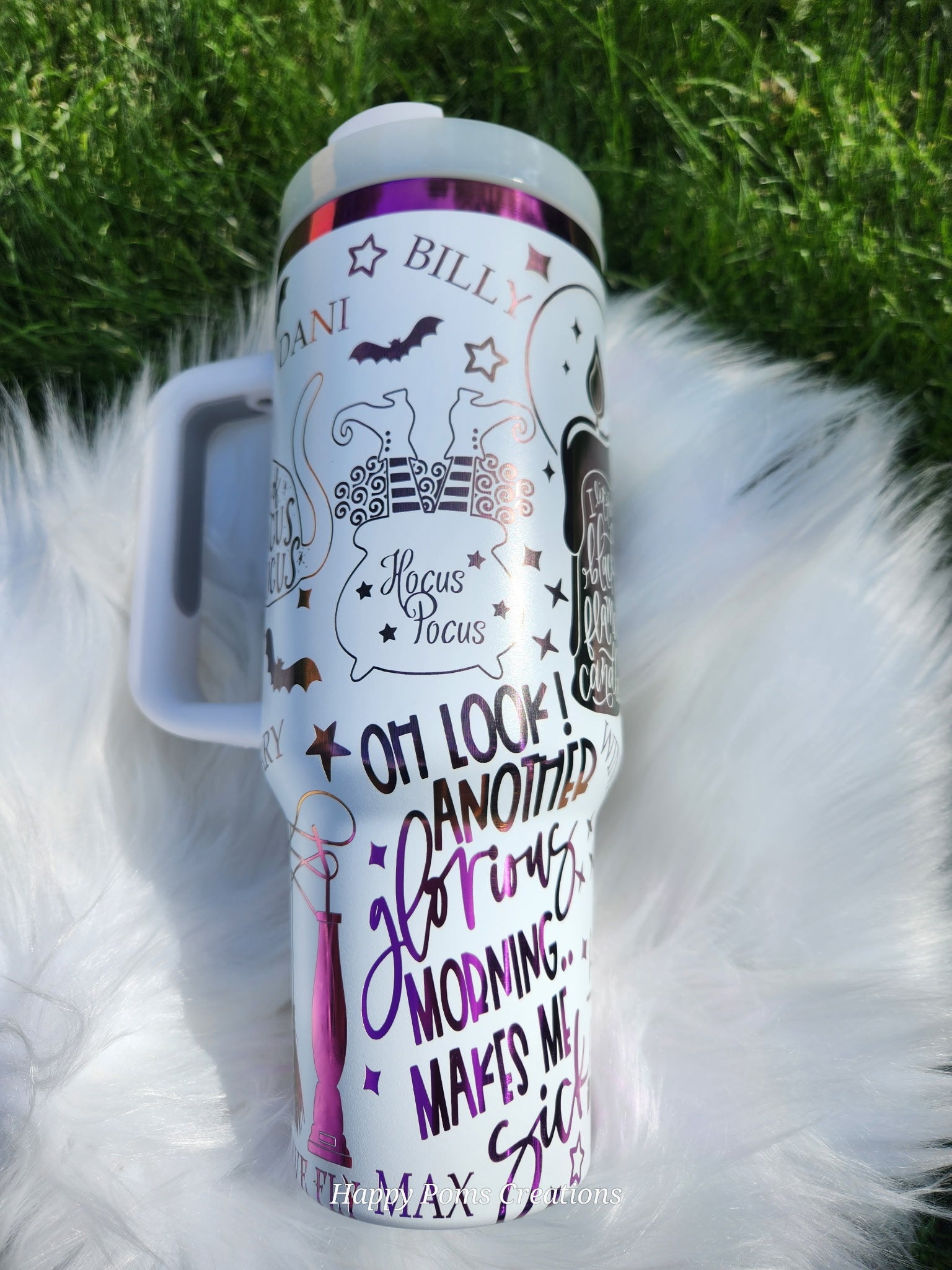 White Stainless Steel Stanley Dupe - 40 oz, Laser Engraved popular design, “I Smell Children”