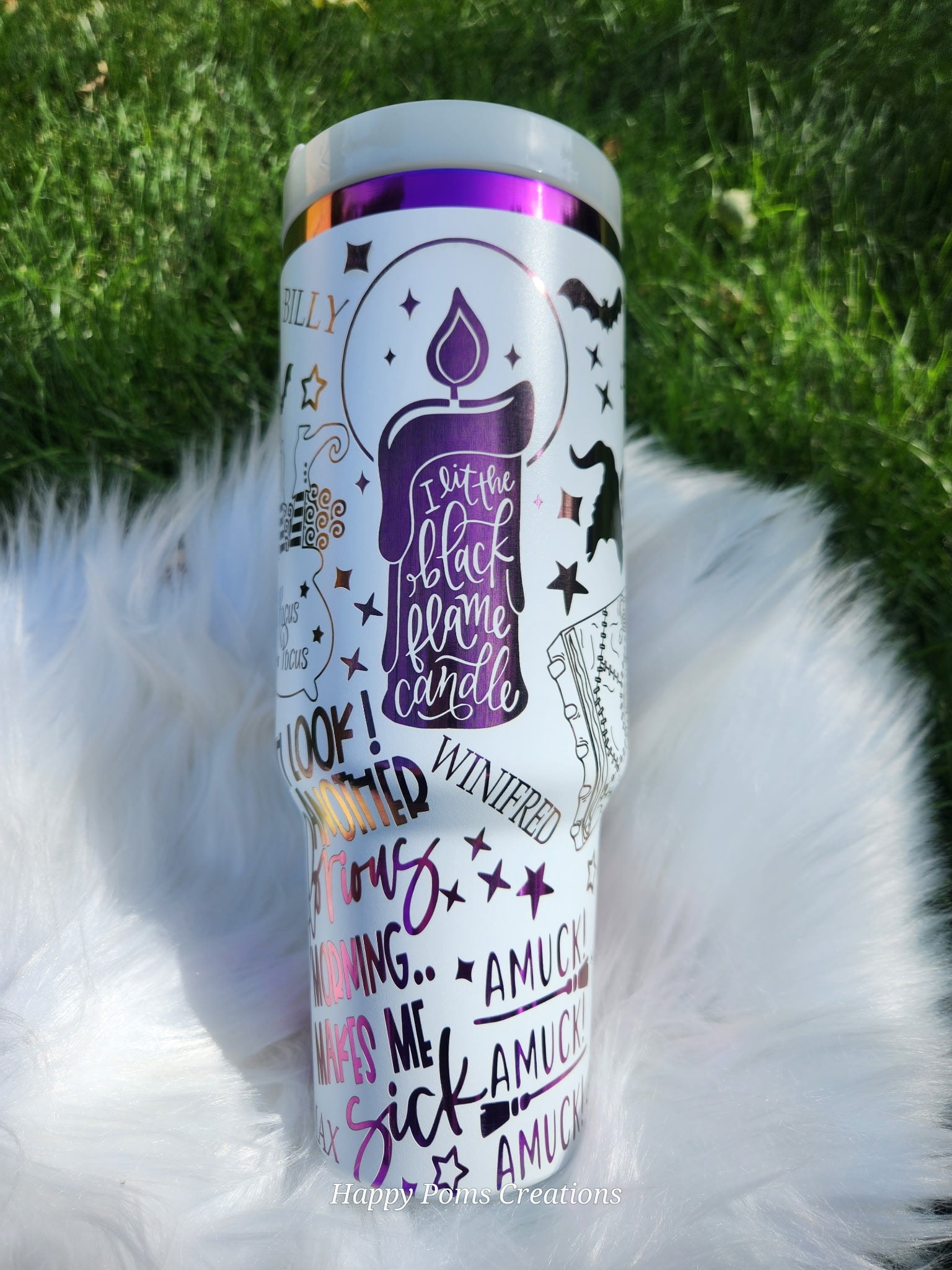 White Stainless Steel Stanley Dupe - 40 oz, Laser Engraved popular design, “I Smell Children”