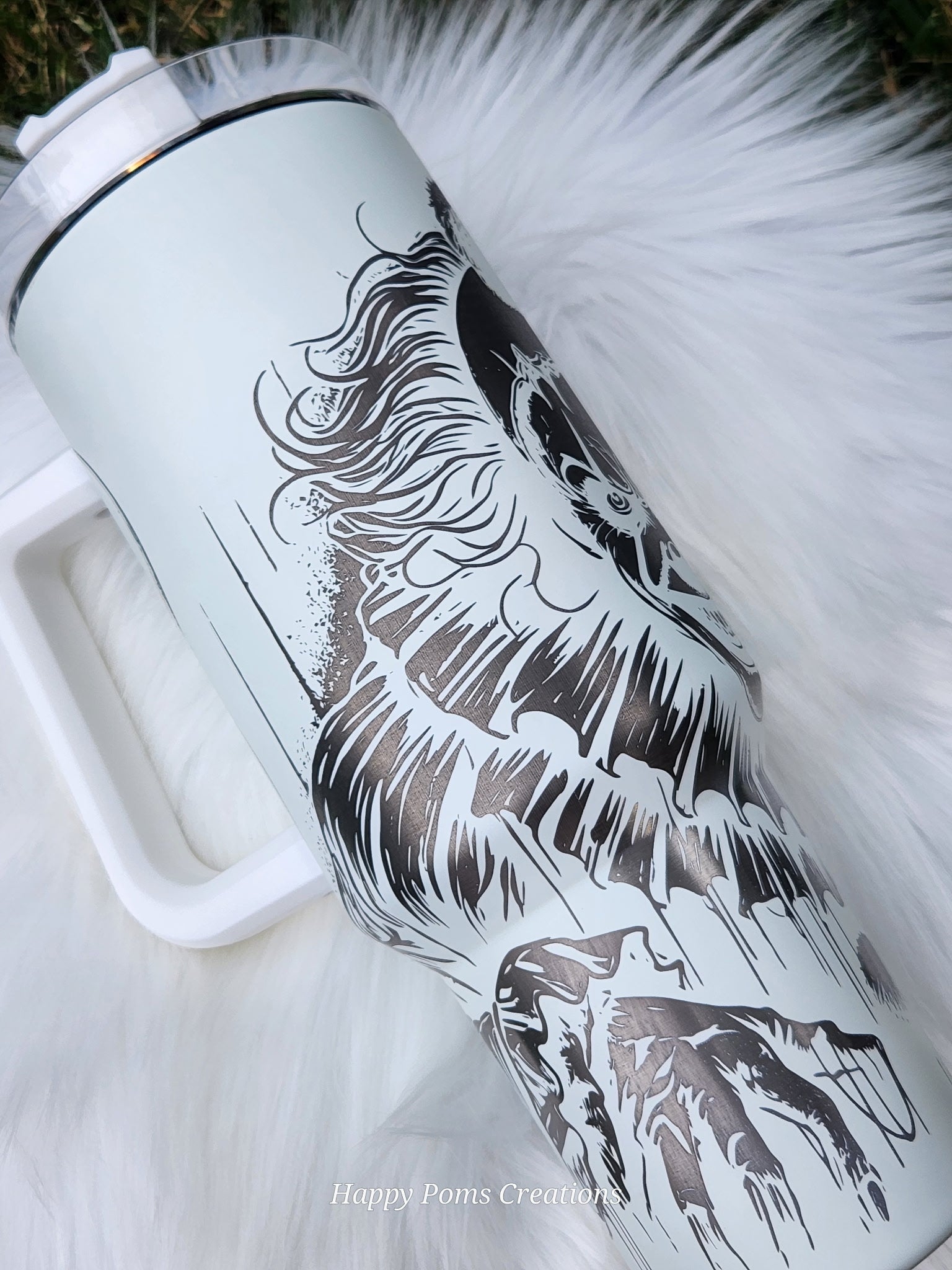Stainless Steel Stanley Dupe - 40 oz, Laser Engraved, Glow in the Dark Scary Clown