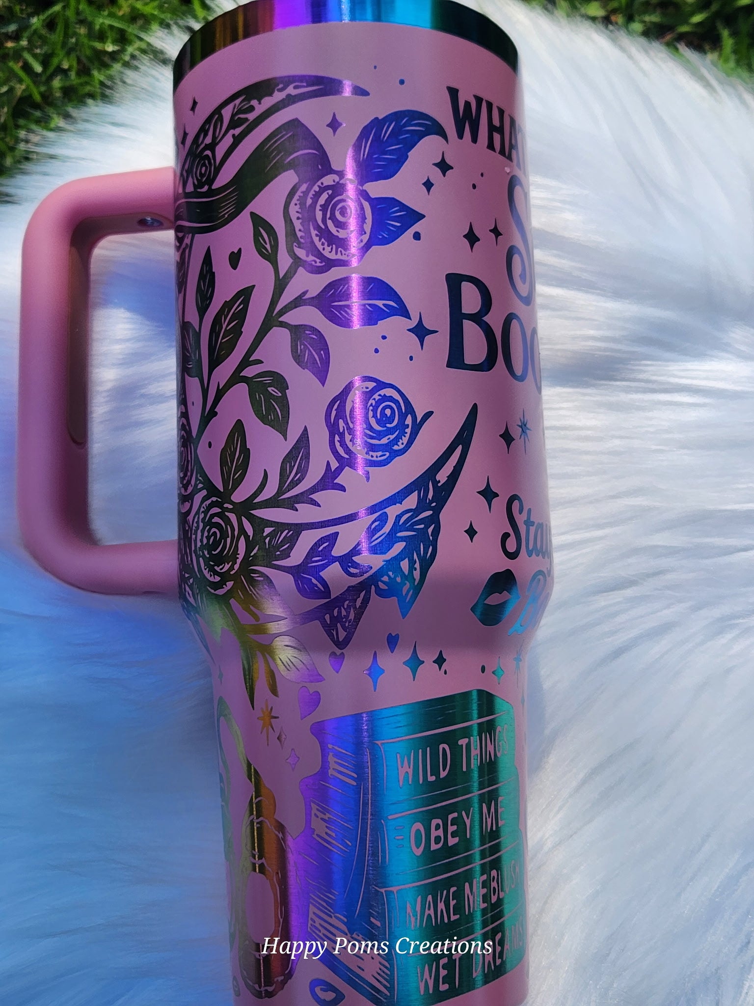 Laser engraved Stainless Steel Stanley Dupe - 40 oz, Pink Smutty Book Club